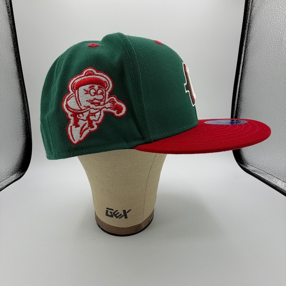 Oakland Oaks Logo Patch Ebbets Field Flannels ABA 2 Tone Fitted Hat 7 5/8 NEW - Picture 6 of 11